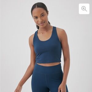 Pact On The Go-To Crop Tank- French Navy Blue